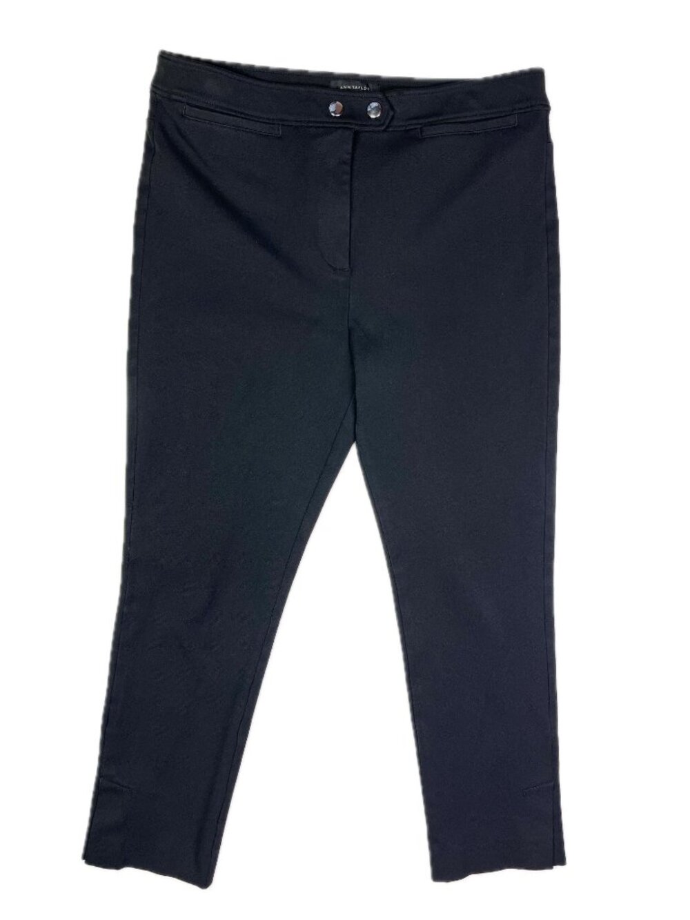 Ann Taylor Size 10 Cropped Ponte Dress Pants Black Skinny
